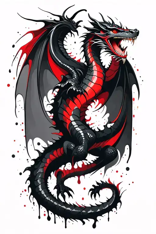 Black Dragon Full Body Shaped Like