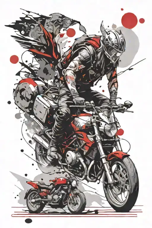 Vikings Warrior And Sport Motorcycle And Parachuting