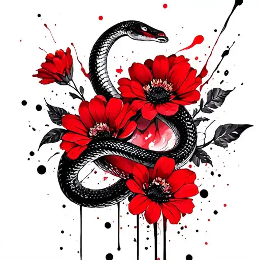 Flowers And Snake Wrapping