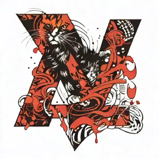 Z Letter With Cat Tail Wrapped