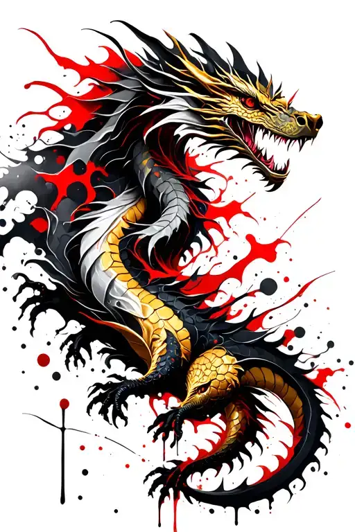 Twin Gold And Silver Dragons