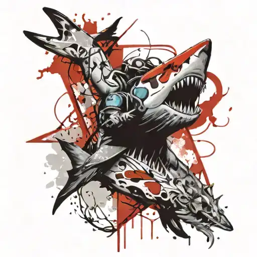 Scuba Diver With Light An Anchor And A Megalodon Tooth