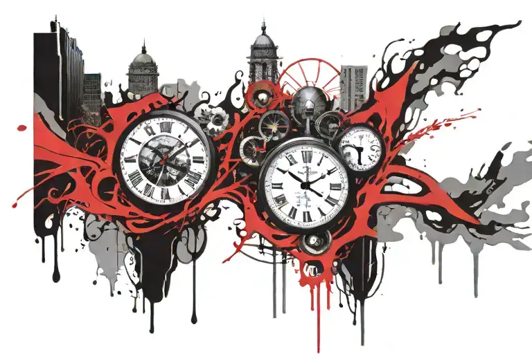 Waves With Bridge And Clock Embedded