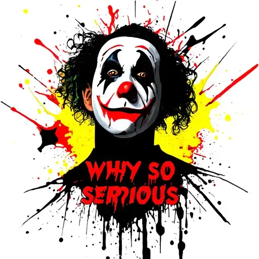 Black Jokers Shadow With The Yellow Outline And Red Writing Why So Serious