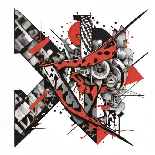 Letter V Pierced Horizontally By An Arrow