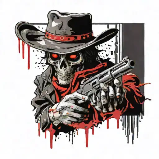 Undead Cowboy With A Revolver Facing Left