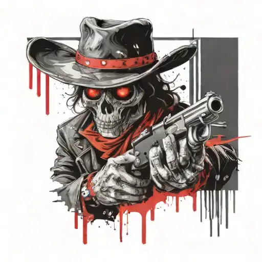 Undead Cowboy With A Revolver Facing Left