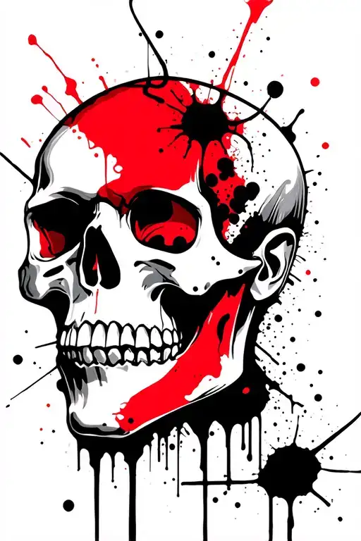 Skull Face Tattoo Design