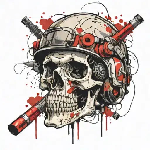 Skull In Helmet Cartridges Shells