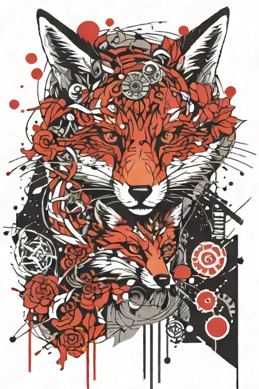 Fox Samurai In The Background