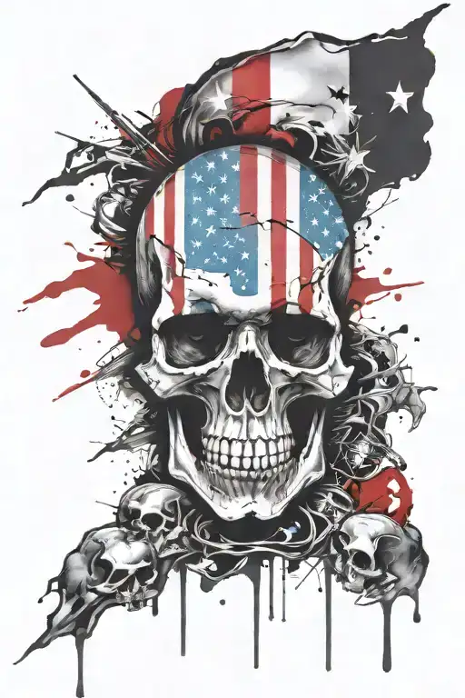 Skull American Flag Morphing Skull