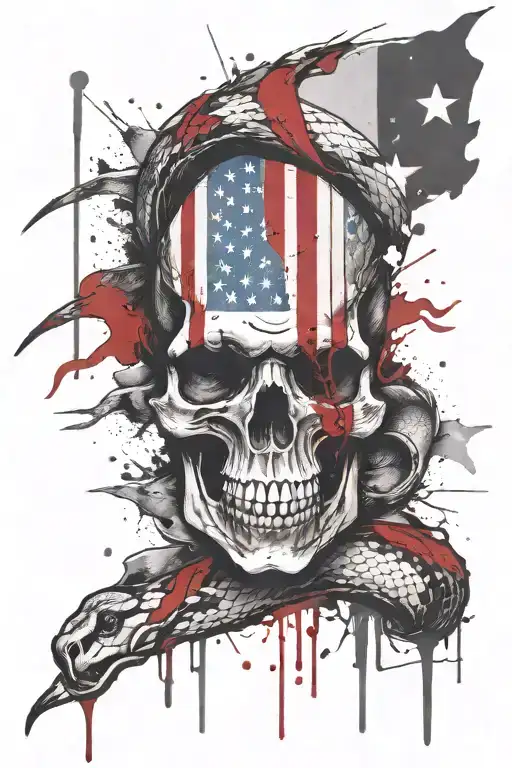 Snake Wrapped American Flag Dont Tread On Me Nots