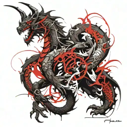 Male Dragon Intertwined