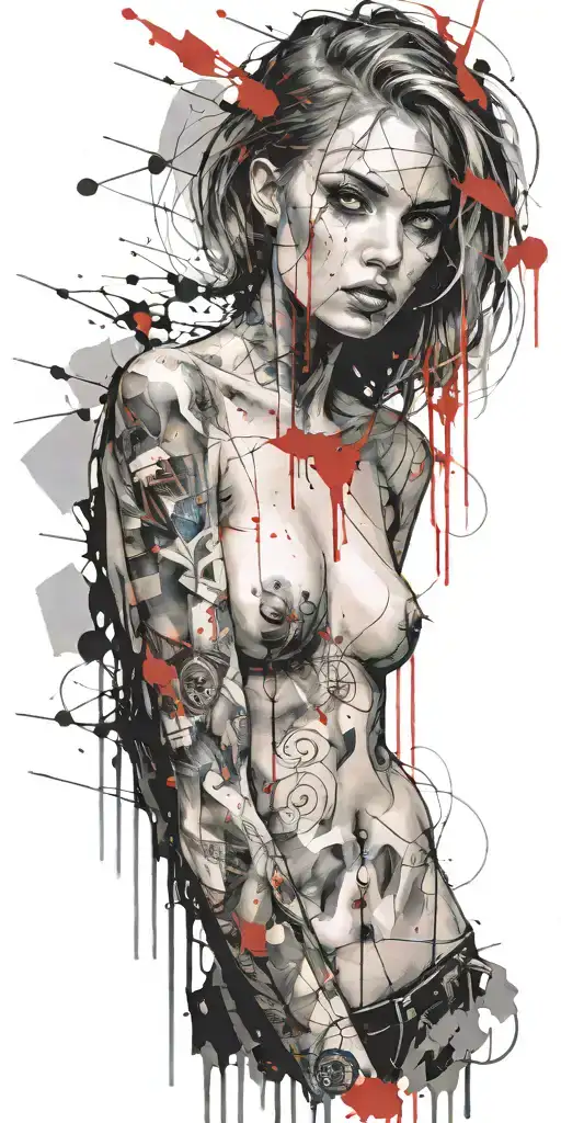 Darkly Alluring Full Nude Blue Eyed Girl