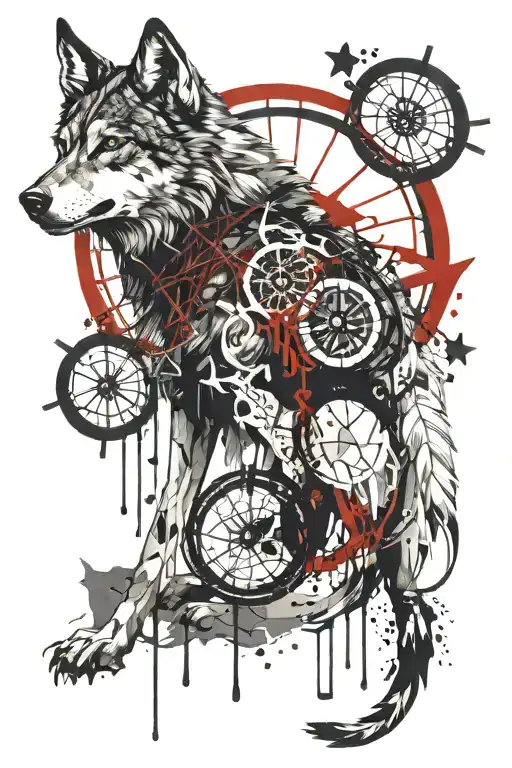 Dream Catcher Wolf Fenrir Ankh Symbol