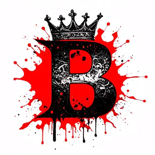 Letter B With A Crown On Top Make The Whole Thing Look Like Its On Fire