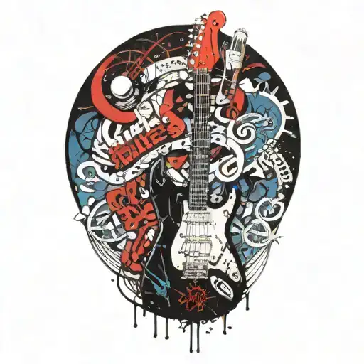 Blues Testicles' Text And Stratocaster Guitar Merging