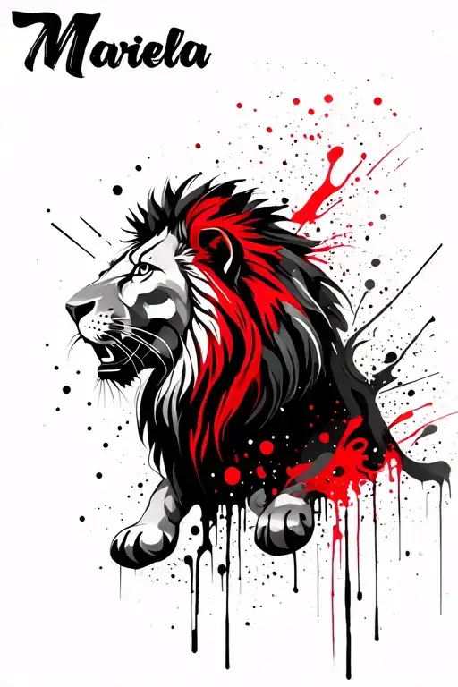 Lion Whit Name Mariela
