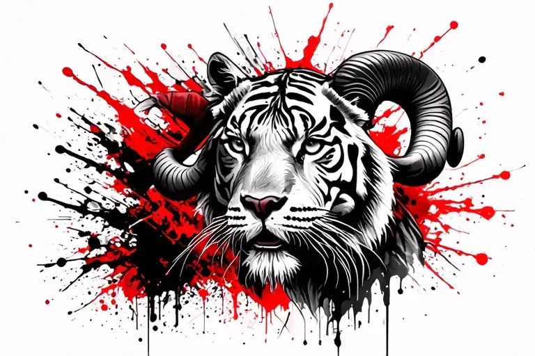 Tiger With Ram Head
