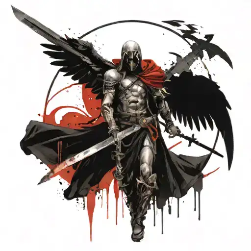 Arch Angel Holding A Sword