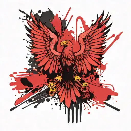 Polish Eagle And Flag