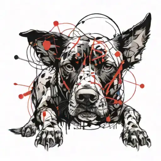 A Dog Pf Dna Coils Shows With A Writing Milou