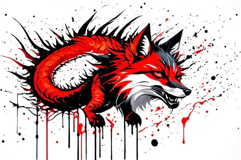 Fox With A Dragon
