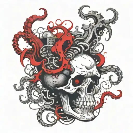 Smoke Skull With Tentacles Coming Out