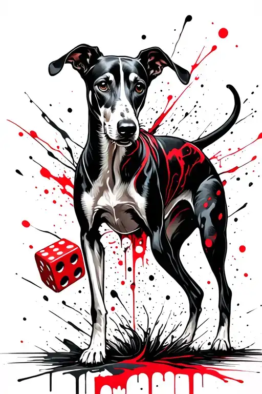 A Greyhound Rolling Dice