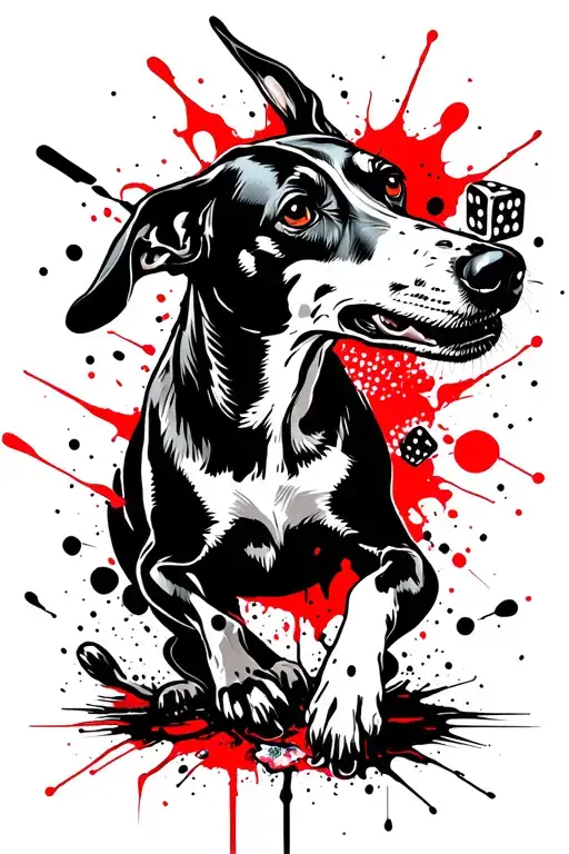 A Greyhound Throwing Dice