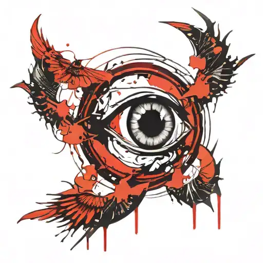 Many Red Eyes In Circle Shape