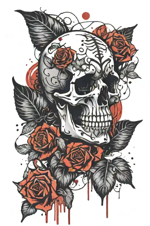 Skeleton Sadly Shedding Its Skin Beautiful Rose