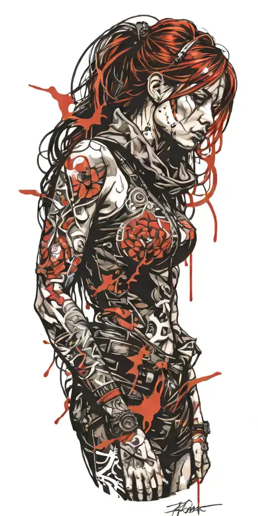 Girl Warrior Around Her Fire