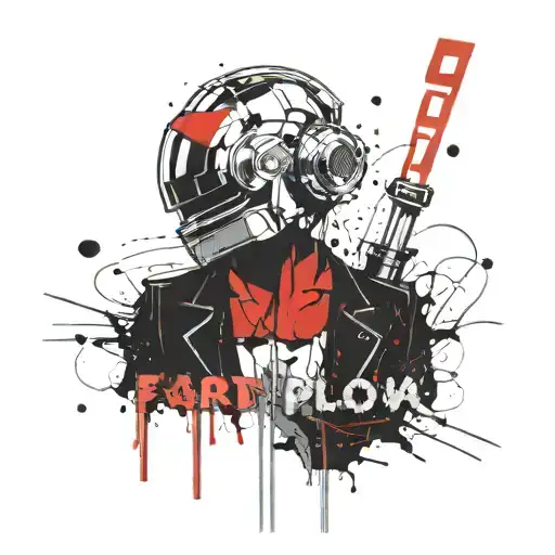 Word 'Flow' In Daft Punk Font