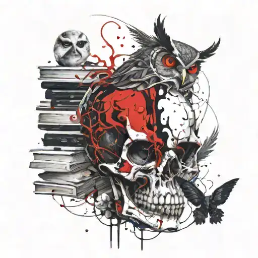 Book Skull Owl Spoon