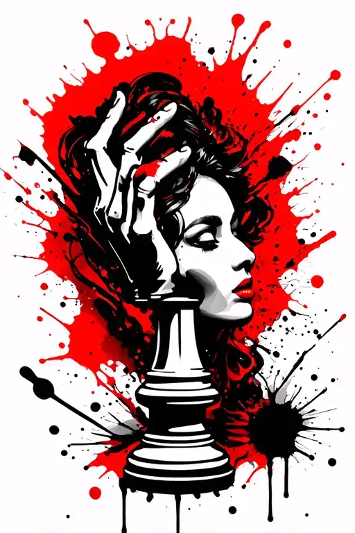 Women Hand And Chess Piece
