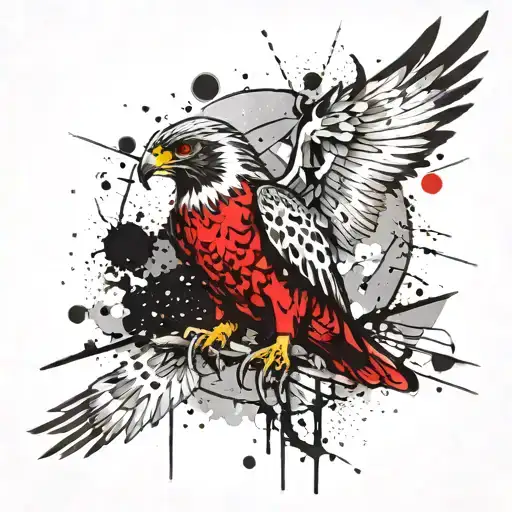 Falcon On The Background Of Space With Planets