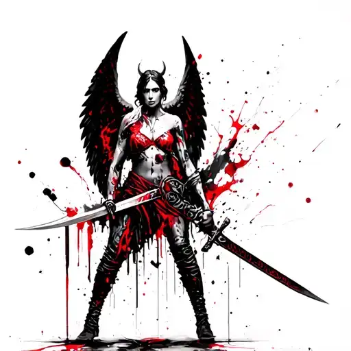 Trash Angel Holding A Sword