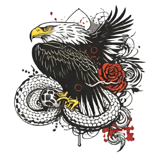 Eagle Rose And Snake