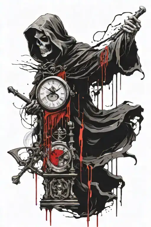 Momento Mori Hour Glass Grim Reaper