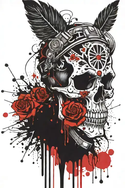 Stoner Metal Rock Punk Inspired Featuring A Mexican Inspired Skull