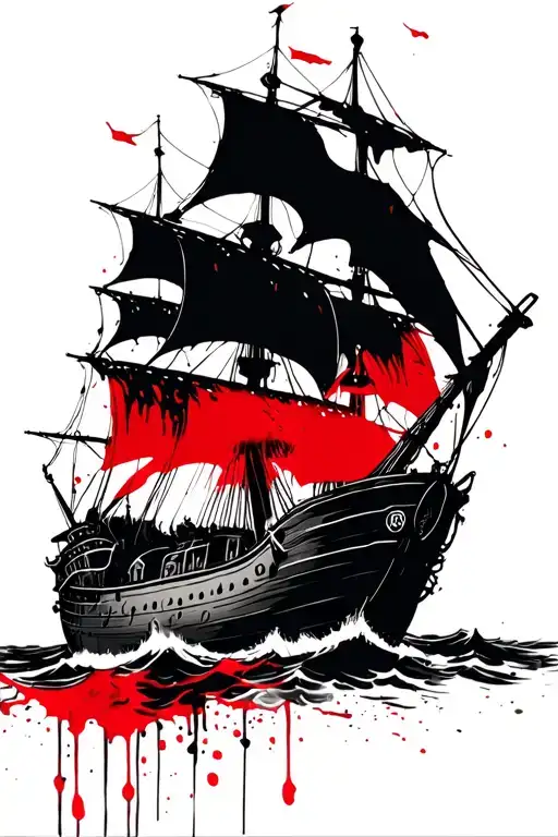 Pirate Ship With Zombie Crew Lots Of Lines