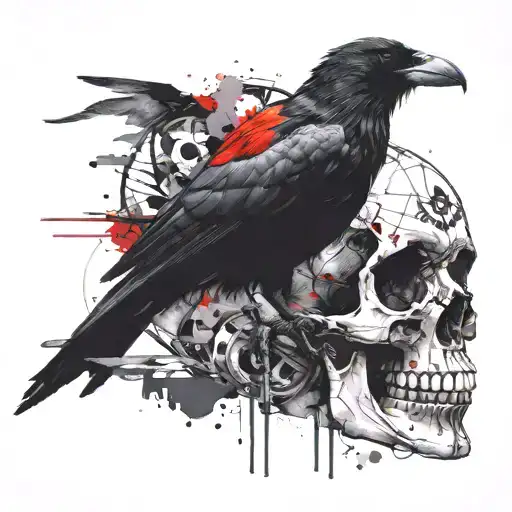 Crow And Skull Face