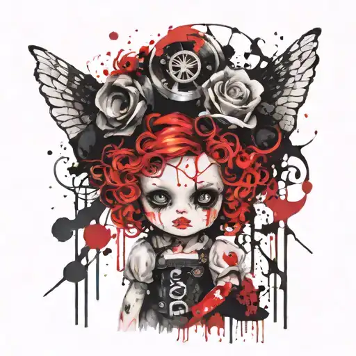 Creepy Doll Withblood