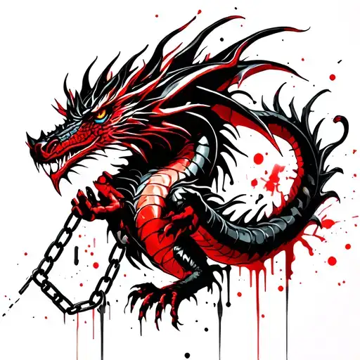 Dragon Holding Chains