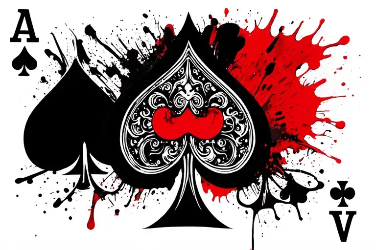 Ace Of Spades Playing Card With Fatherhood Symbology Embedded Into It