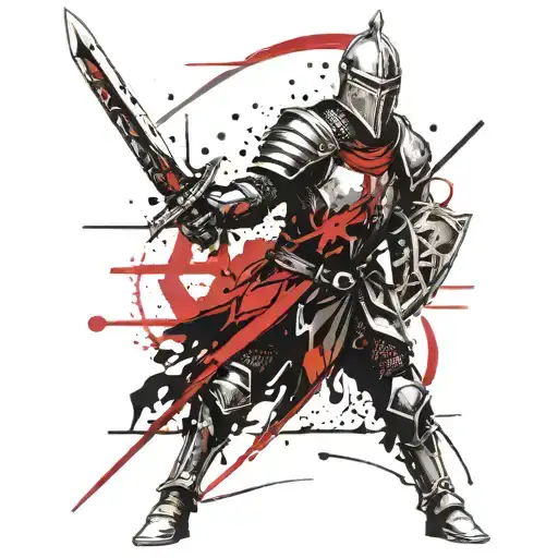 Medieval Knight Holding A Sword