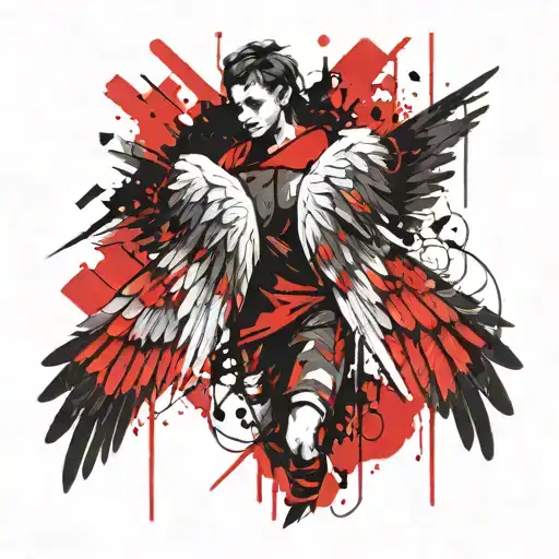 Asal Name Withe Geometric Angel Wings