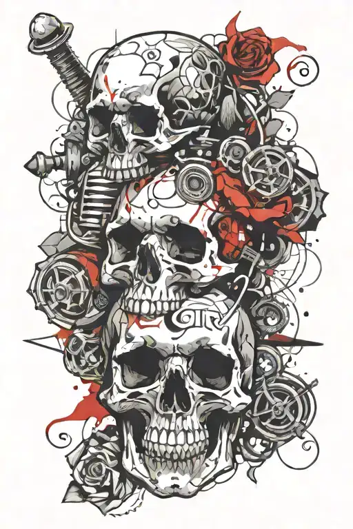 Scroll Saying It's Not Over Until I Win With Skull