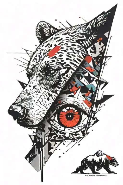 A Mountain Range Reflecting In A Bear's Eye